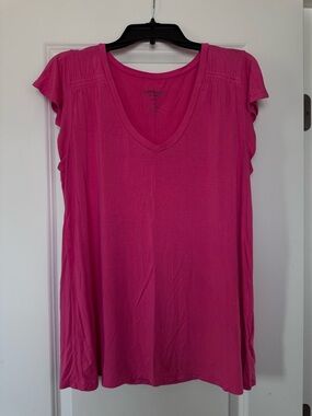 torrid Fuchsia V-Neck Short Sleeve Tee